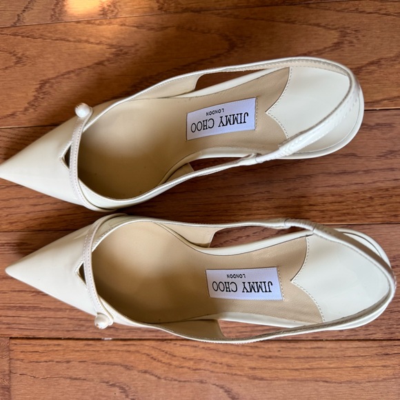 Jimmy Choo Ivory Slingback Heels - Picture 8 of 10